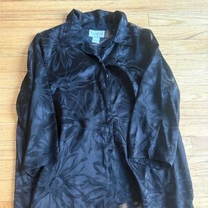 TanJay Black Floral Sheer Cover Top